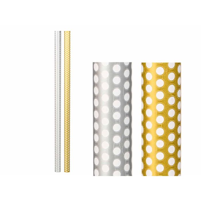 Rollo Papel Regalo 70X200 Lunares Oro Plata Arte Regal (50 Unidades) 1 Rollo Papel Regalo 70X200 Lunares Oro Plata Arte Regal (50 Unidades) 1
