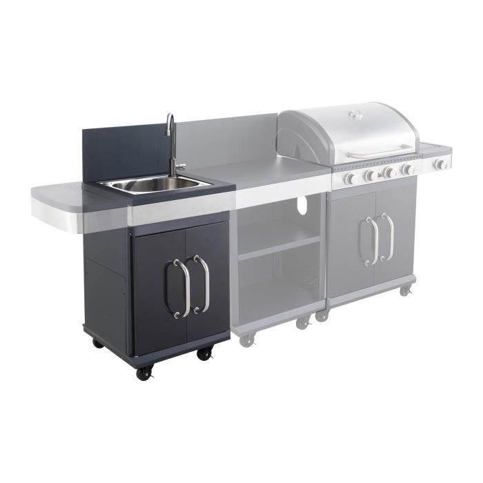 Módulo fregadero - COOK'IN GARDEN - Fidgi - Integrable con barbacoas Fidgi 3 y 4 - Protector contra salpicaduras - Fregadero y grifo de acero inoxidable 1 Módulo fregadero - COOK'IN GARDEN - Fidgi - Integrable con barbacoas Fidgi 3 y 4 - Protector contra salpicaduras - Fregadero y grifo de acero inoxidable 1