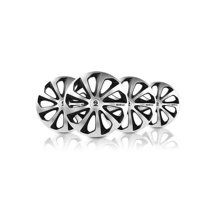 Sparco Tapacubos Sicilia Bicolor 15" Plata-Negro CS5 SPC1573SVBK 4 Unidades 5 Sparco Tapacubos Sicilia Bicolor 15" Plata-Negro CS5 SPC1573SVBK 4 Unidades 5