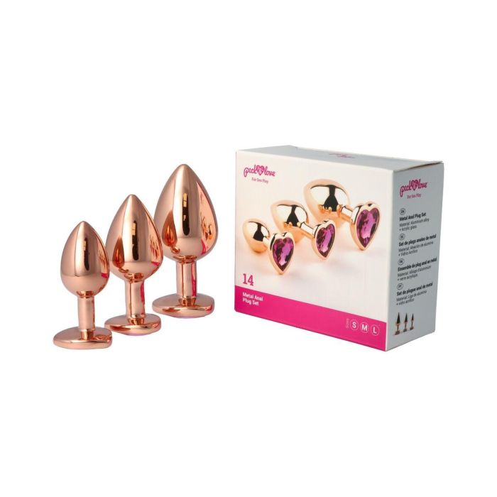 Plug Anal Pick&Love Nº 14 Dorado 3 Piezas (8,3 cm) (9,5 cm) (7,6 cm) 4 Plug Anal Pick&Love Nº 14 Dorado 3 Piezas (8,3 cm) (9,5 cm) (7,6 cm) 4