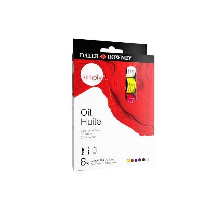 Pintura Oleo Daler Rowney Simply Oil 12 Ml (Tubo) Estuche De 6