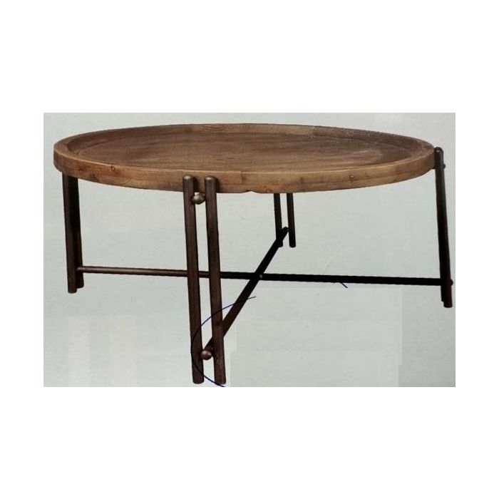 Mesa de Centro Home ESPRIT Madera Metal 90 x 90 x 45 cm