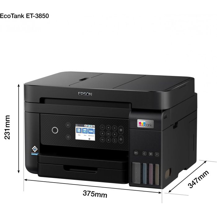 Epson ET-3850 Impresora Multifunción EcoTank 3 en 1, A4, Wi-Fi, ADF, Duplex, Inyección de Tinta, Color, 4800 x 1200 DPI 5