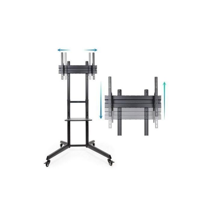 TooQ FS1170M-B Soporte de Suelo Móvil Inclinable para TV de 37-70", 50kg, con Bandeja y VESA 100x100-600x400 1