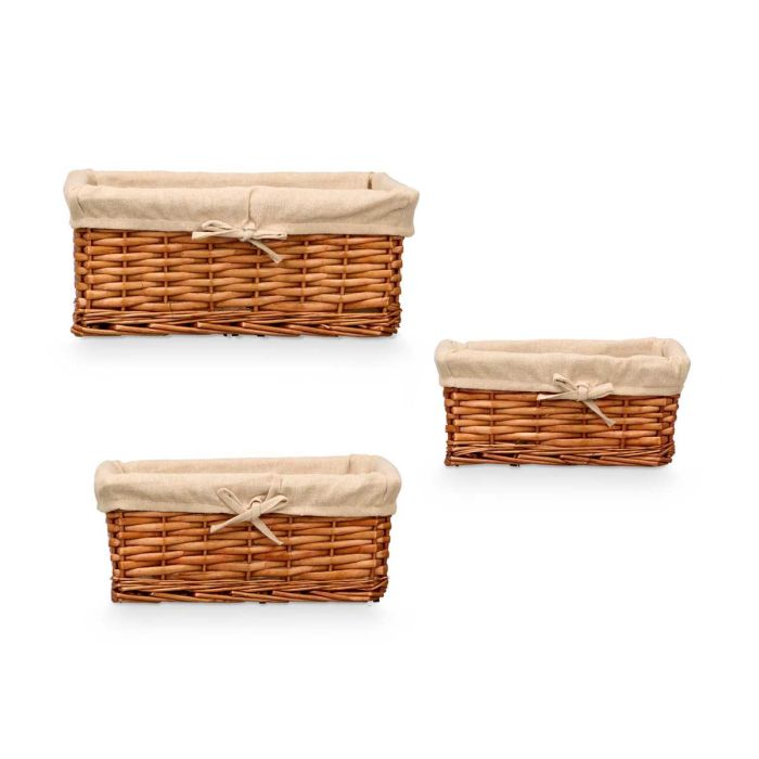 Set 3 Cestos Rect Mimbre Kipit 39X16CM (6 Unidades) 2 Set 3 Cestos Rect Mimbre Kipit 39X16CM (6 Unidades) 2