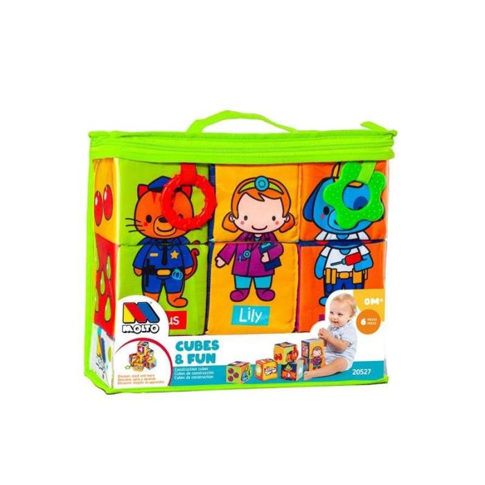 Bolsa cubos aprendizaje de tela 6 piezas Bolsa cubos aprendizaje de tela 6 piezas