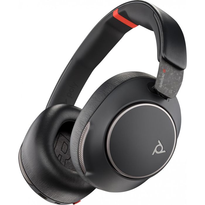 Poly Auriculares Inalámbricos Diadema Voyager Surround 85 con Cancelación Ruido Adaptable, 24h Batería, para Profesionales UC 3