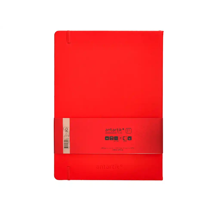 Antartik Cuaderno A4 Tapa Dura Rojo, Hojas Cuadriculadas, 100 Hojas 80gr FSC 2