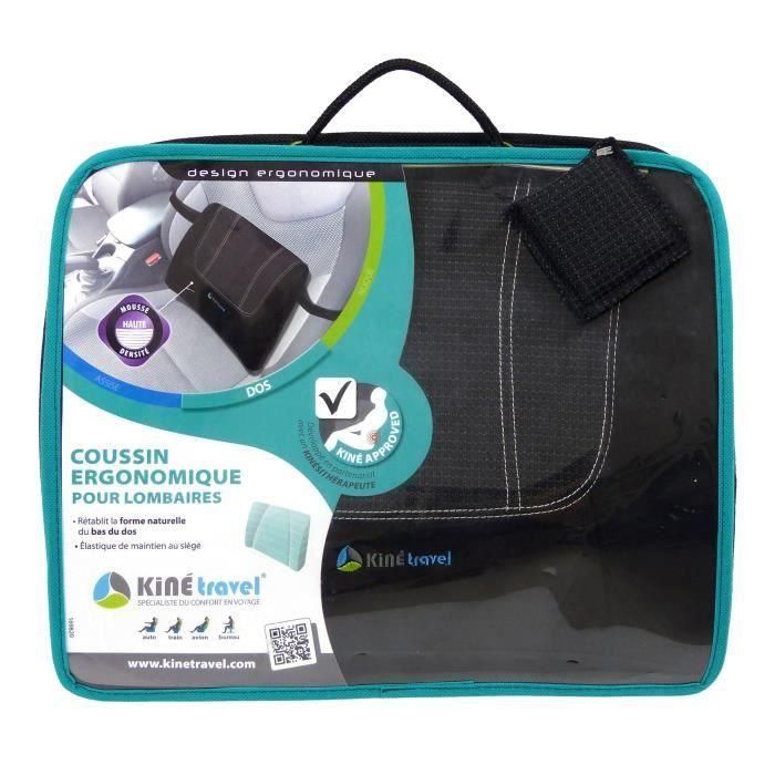 Kine Travel Cojín Lumbar Ergonómico para Espalda Baja, Aprobado por Fisioterapeuta, Reduce Dolor, con Sujeción Elástica, 36x27x6 cm 3 Kine Travel Cojín Lumbar Ergonómico para Espalda Baja, Aprobado por Fisioterapeuta, Reduce Dolor, con Sujeción Elástica, 36x27x6 cm 3
