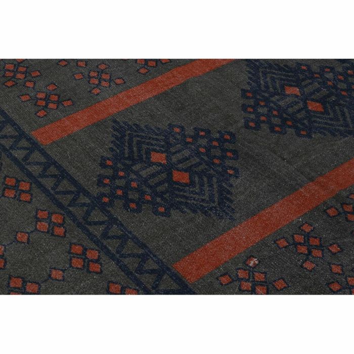 DKD Home Decor Alfombra Árabe Geométrica de Algodón Poliéster Azul Naranja 180x120 cm 715 gsm Colección Josta (2 Unidades) 1