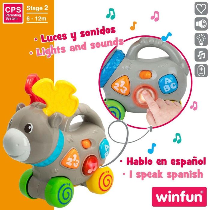 Juguete de arrastre Winfun Alce 17 x 17 x 7,5 cm (6 Unidades) 5