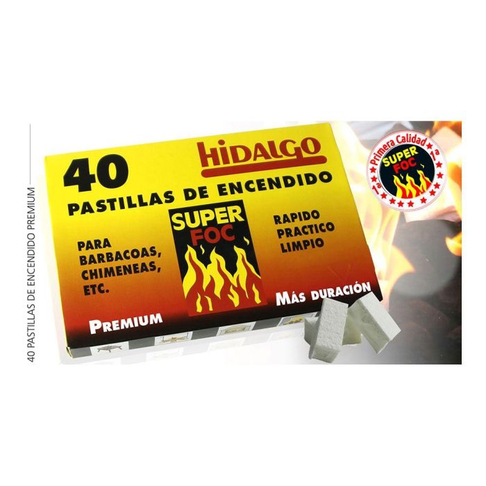 Super Foc Pastillas de encendido 08101 para Barbacoa y Chimenea, Pack 40 unidades