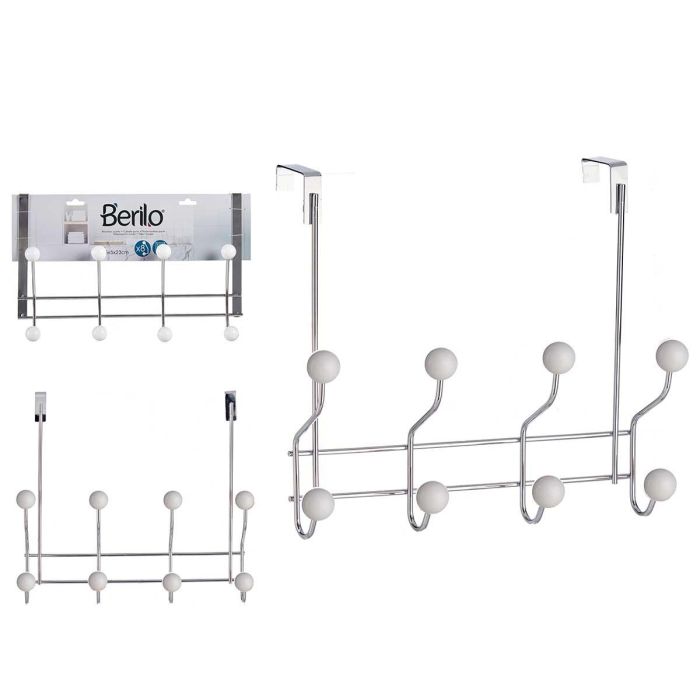 Berilo Percha Puerta 8 Ganchos Blanco 31x24x10.5 cm (Set de 12) 0 Berilo Percha Puerta 8 Ganchos Blanco 31x24x10.5 cm (Set de 12) 0