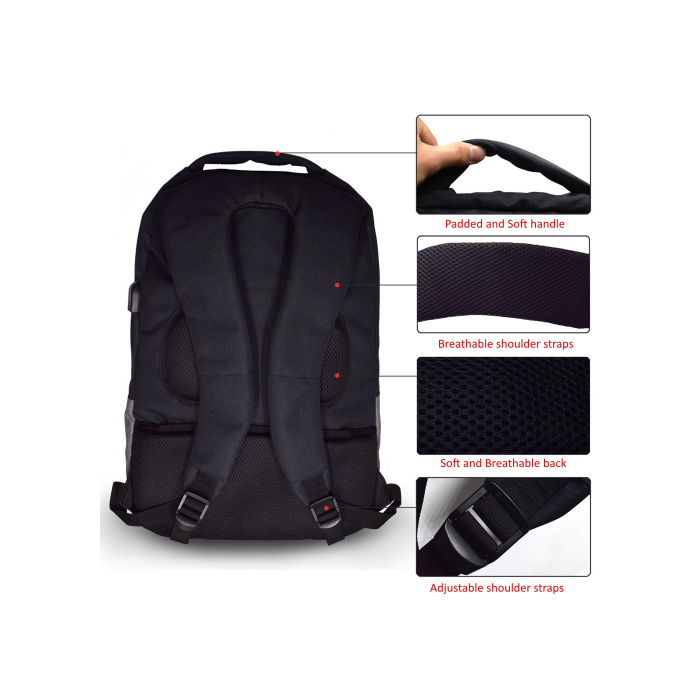 EWENT EW2529 Mochila Urbana para Portátil 17.3" Negra, Puerto USB Carga, Resistente al Agua, Compartimentos Organizadores y Tablet 3 EWENT EW2529 Mochila Urbana para Portátil 17.3" Negra, Puerto USB Carga, Resistente al Agua, Compartimentos Organizadores y Tablet 3