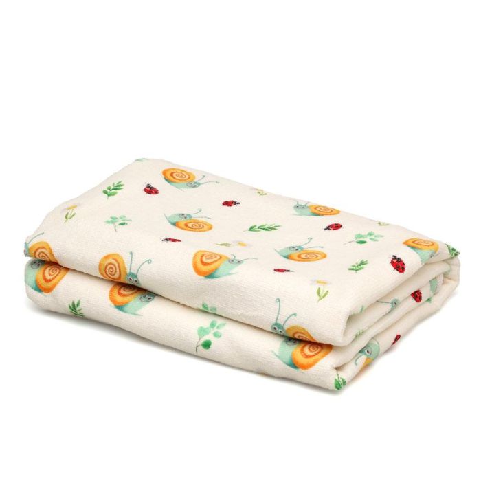 KioKids Toalla Playa Piscina Microfibra Secado Rápido Caracoles Happy Summer Beige 75x150 cm con Bolsa 1