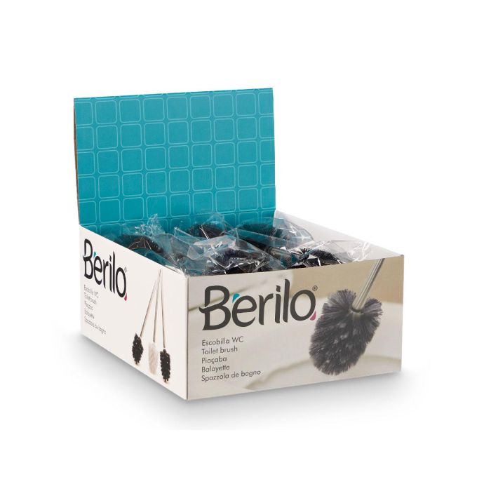 Escobilla de Baño Acero Negro Berilo 35x7.5x7.3cm (12 Unidades) 1 Escobilla de Baño Acero Negro Berilo 35x7.5x7.3cm (12 Unidades) 1