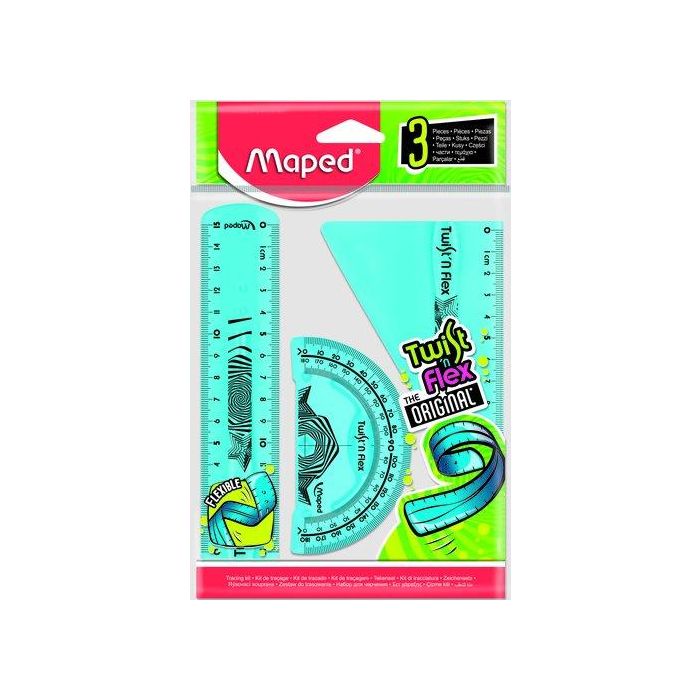 Maped Reglas Twist'N Flex Original 15 cm C-Surtidos Kit 3 Piezas