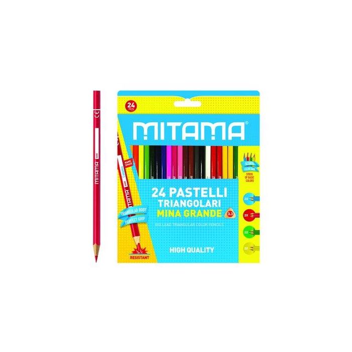 Lapices De Colores Mitama Triangulares Caja De 24