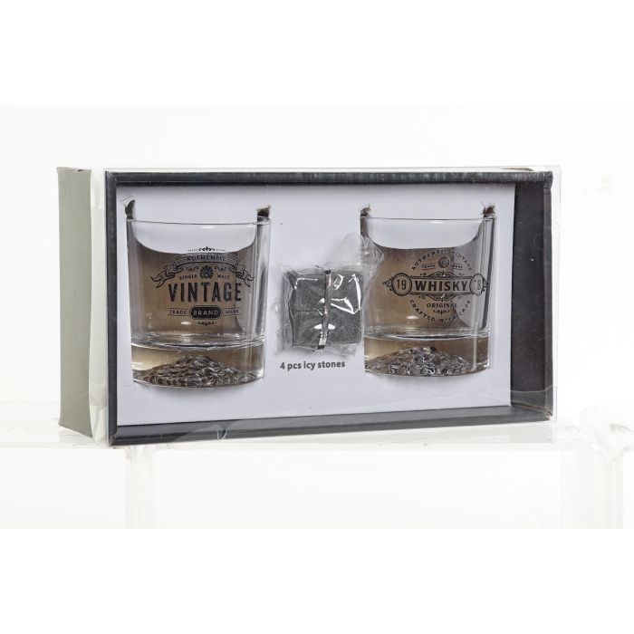 DKD Home Decor Vaso Loft de Cristal, 320 ml, Set de 6 Vasos Transparente y Gris Oscuro para Agua y Bebidas 3 DKD Home Decor Vaso Loft de Cristal, 320 ml, Set de 6 Vasos Transparente y Gris Oscuro para Agua y Bebidas 3