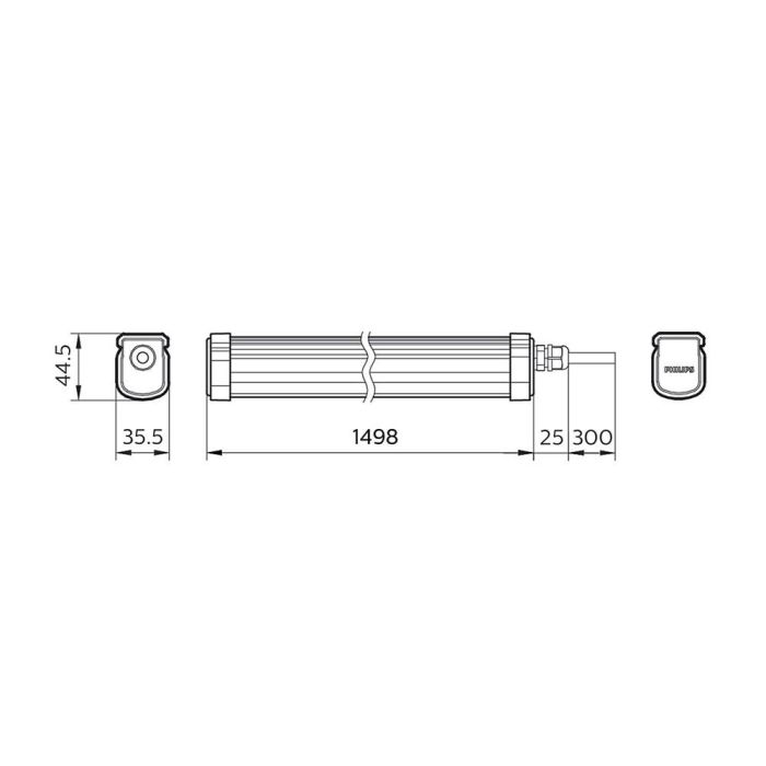 Regleta estanca 54w 5400lm 4000k 150cm 911401865884 philips 2