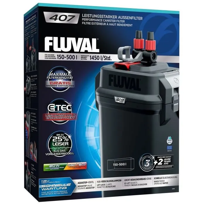 Fluval Filtro Exterior Serie 07 Modelo 407 para Acuario Potente y Silencioso 25% 7407 1