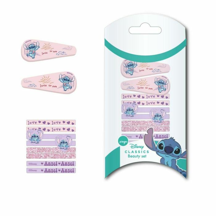 Cerdá Set de Accesorios para el Cabello Infantil Stitch en Caja, Multicolor, 8x13.8x0.1cm, Edad +3 años 1