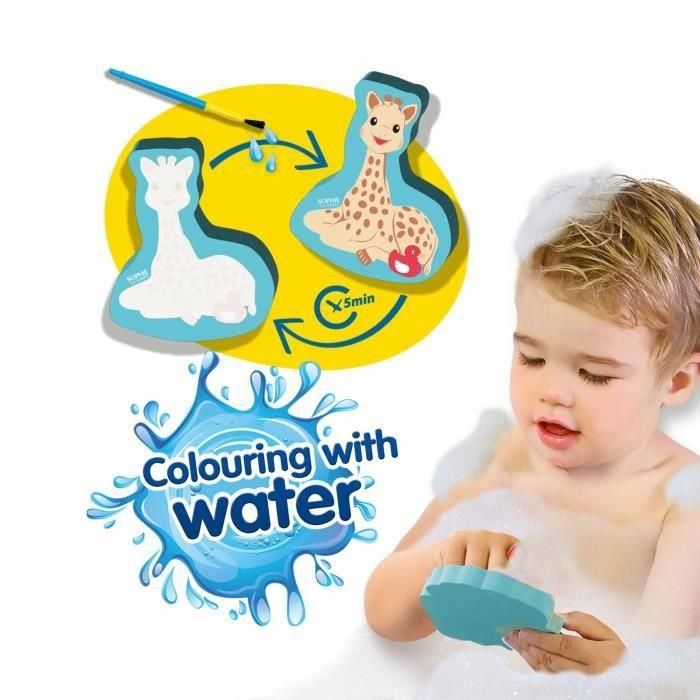 Sophie La Girafe - Coloración de agua en el baño 1 Sophie La Girafe - Coloración de agua en el baño 1