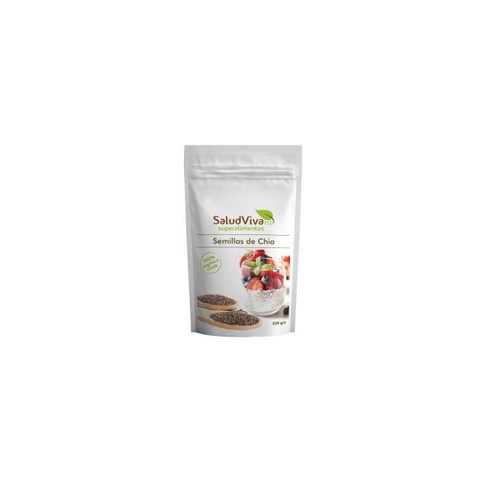 SALUD VIVA Semillas de Chía Ecológicas 250g - Alto en fibra y proteínas, fuente de Omega 3, Calcio, Fósforo y Magnesio