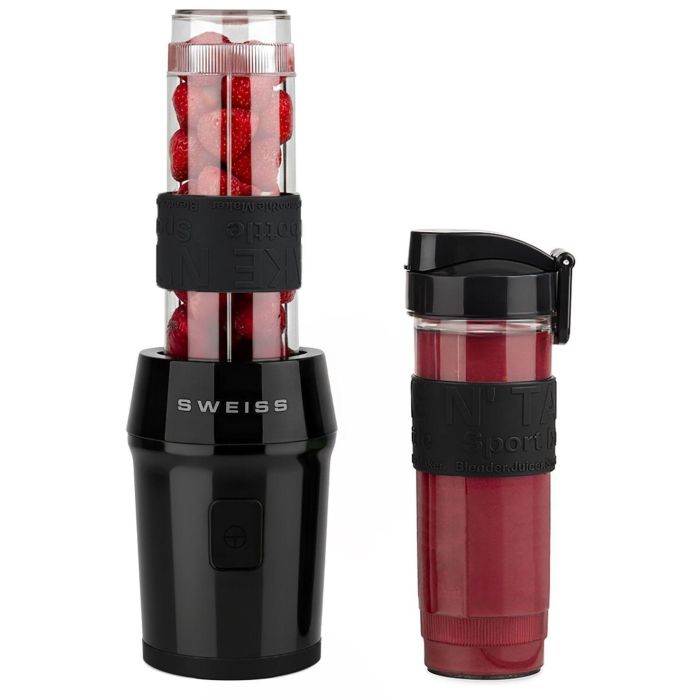 Sweiss MOOV9 Mini Licuadora Portátil - 300 W - 570 ml - 2 Botellas - Negra