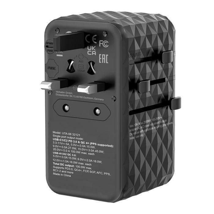 Verbatim Uta-06 Adaptador Universal De Viaje Con 2 Puerto Usb-C - 2 Puerto Usb-A 11 Verbatim Uta-06 Adaptador Universal De Viaje Con 2 Puerto Usb-C - 2 Puerto Usb-A 11