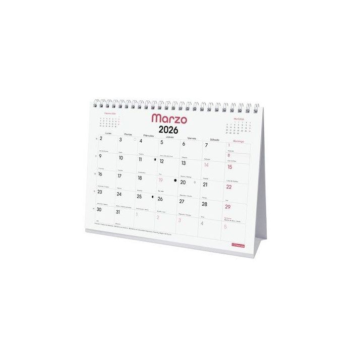 Finocam Calendario de Sobremesa S-210x150 mm MV Chic Blanco 2026, con espiral doble, para oficina u hogar