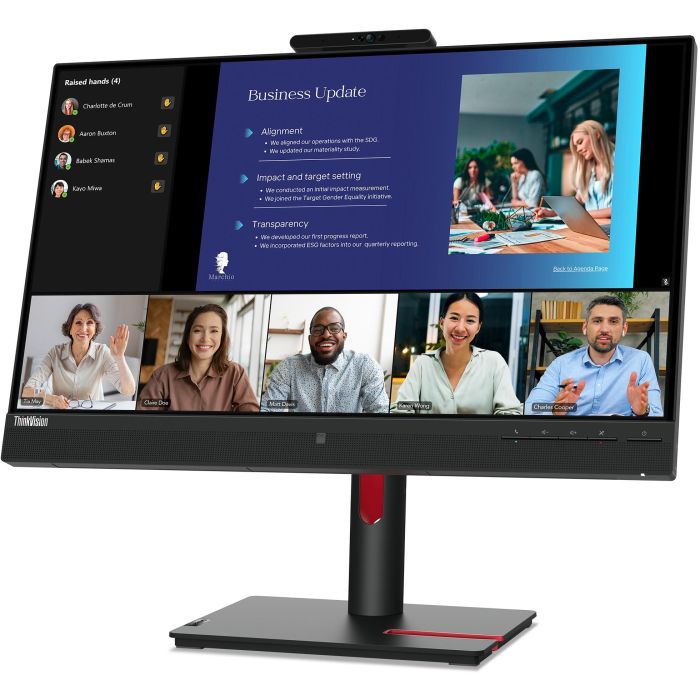 Lenovo T24v-30 Monitor 23.8" FHD IPS 75Hz 4ms con Webcam y Altavoces - HDMI, DP, VGA, USB - Negro 2