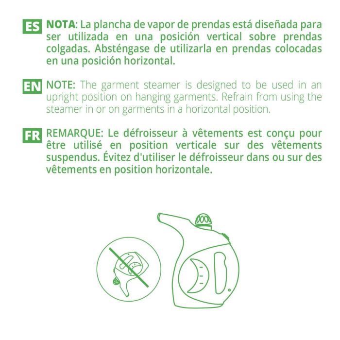 Kiwi Plancha Vapor Vertical Portátil 900W 200ml