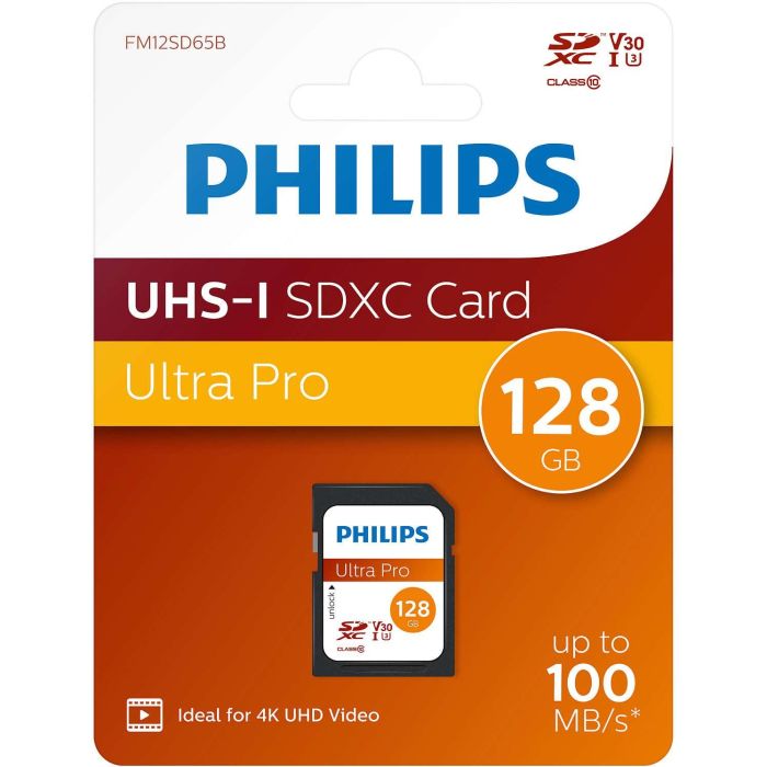 CARD Philips sdxc Card 128GB Class 10 UHS-I U3 V30 A1 1