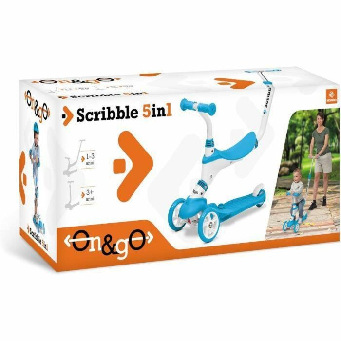 Mondo On and Go Scribble Scooter 5 en 1, 3 Ruedas Progresivas, ABEC-5, Plegable, Ajustable, Azul 4 Mondo On and Go Scribble Scooter 5 en 1, 3 Ruedas Progresivas, ABEC-5, Plegable, Ajustable, Azul 4