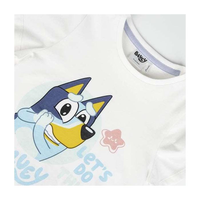 Camiseta de Manga Corta Infantil Bluey Blanco 5 Años 2 Camiseta de Manga Corta Infantil Bluey Blanco 5 Años 2