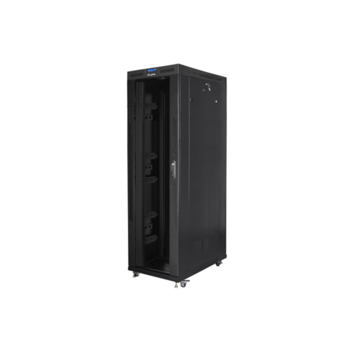 Lanberg Rack 19 Pulgadas 42U 800x1200 Independiente IP20 Negro con Puertas de Cristal y Acero
