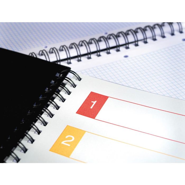 Cuaderno Espiral Liderpapel A5 Micro Executive Tapa Plastico 100H 80 gr Cuadro 5 mm 5 Se Paradores Con Gomilla Azul 4