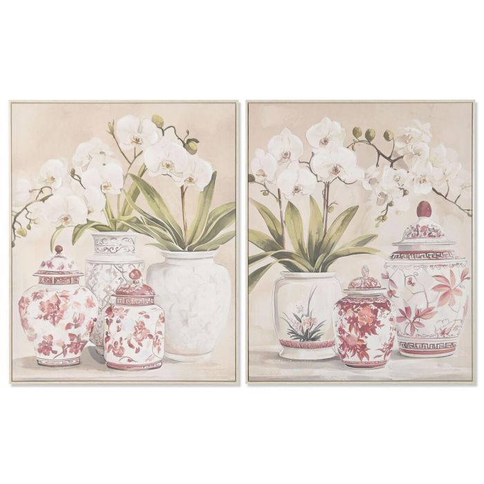 DKD Home Decor Cuadro Oriental Jarrones Orquídea Rojo Blanco Lienzo 80x100 cm (2 Unidades) 0 DKD Home Decor Cuadro Oriental Jarrones Orquídea Rojo Blanco Lienzo 80x100 cm (2 Unidades) 0