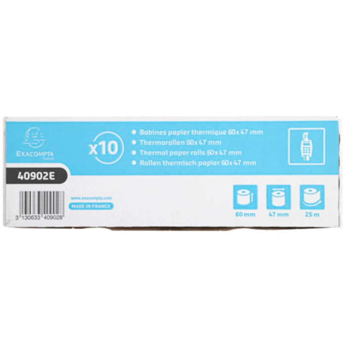 Exacompta Rollo Sumadora Térmico 60 mm x 47 mm 55 g/m2 FSC Sin BPA para TPV 3