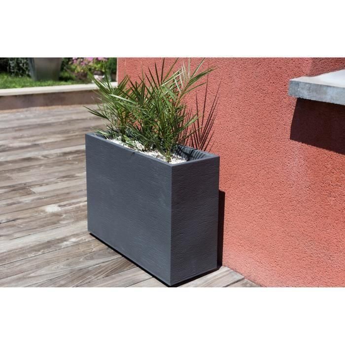 EDA PLASTIQUE Caja de flores Muret Loft Graphit - 46 L - 78.5 x 29.5 x 60 cm - Gris antracita 3