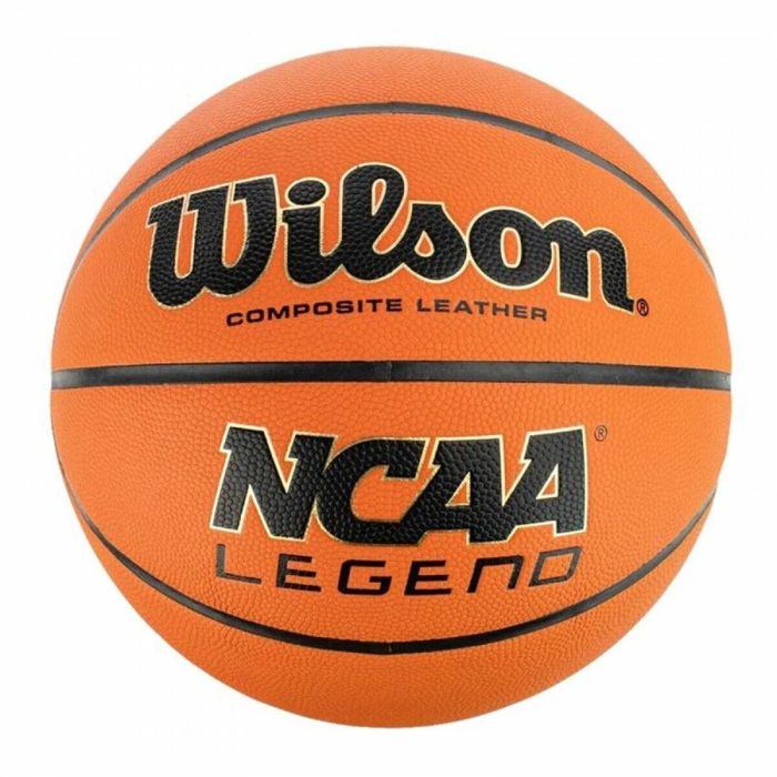 Balón de Baloncesto Wilson NCAA Legend Blanco Naranja Piel Cuero Sintético 7