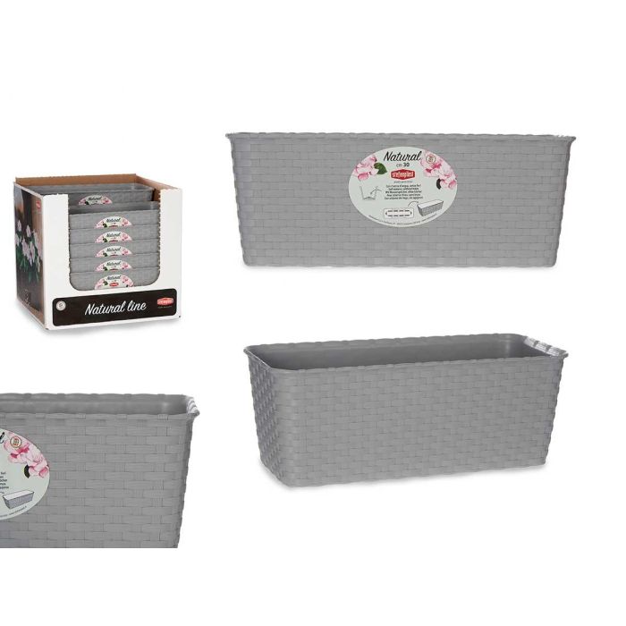 Jardinera Natural con Reserva de Agua 30 cm Gris Stefanplast - 2,4 l (12 Unidades)