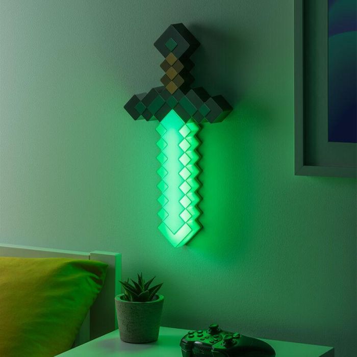 Lámpara Paladone Minecraft Espada Diamante 4 Lámpara Paladone Minecraft Espada Diamante 4