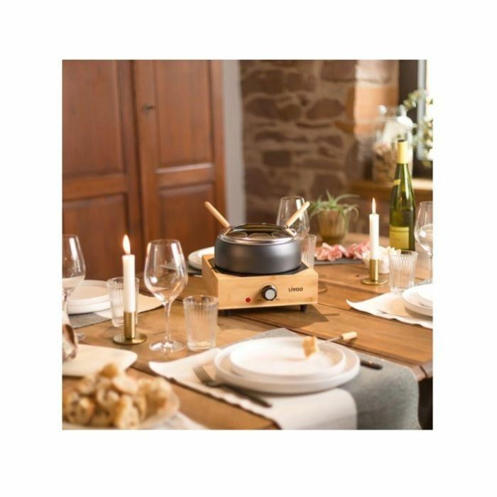 Livoo DOC287 Set Fondue Eléctrica 800W, 2L, 8 Personas, Termostato Regulable, Olla Antiadherente sin PFAS 1