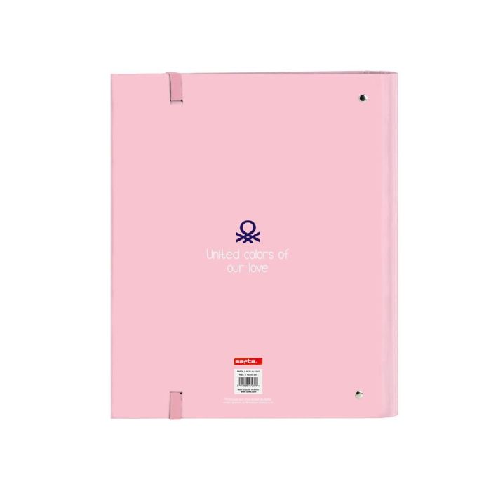 Carpeta de anillas Benetton Vichy A4 Rosa (27 x 32 x 3.5 cm) 1