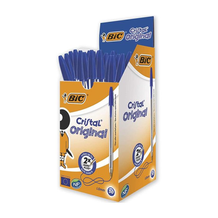 Bic Bolígrafo Cristal Original de capuchón tinta azul 0,4 mm de trazo - Unidad 1