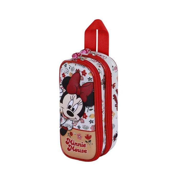 Karactermania Estuche Portatodo Doble 3D Minnie Mouse Flowered Escolar con 2 Compartimentos y Cierre Cremallera, Rojo, 22 x 8 x 9.5 cm 1 Karactermania Estuche Portatodo Doble 3D Minnie Mouse Flowered Escolar con 2 Compartimentos y Cierre Cremallera, Rojo, 22 x 8 x 9.5 cm 1