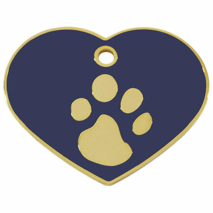 Placa identificativa para collar Imarc Heart Azul Dorado 1