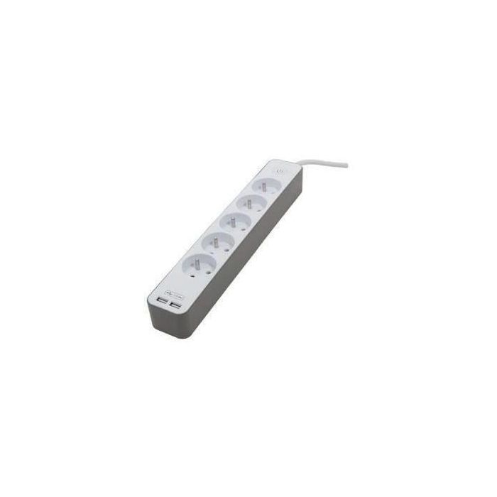 Regleta de alimentación CHACON 5 enchufes 16 A con 2 puertos USB y cable de 1,5 m HO5VV-F 3x1.5 mm² blanco y marrón 2 Regleta de alimentación CHACON 5 enchufes 16 A con 2 puertos USB y cable de 1,5 m HO5VV-F 3x1.5 mm² blanco y marrón 2